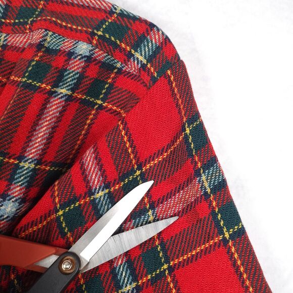 Vintage Pendleton Heavy Wool Shirt Jacket Mens Medium Red Tartan Plaid Relaxed - Picture 9 of 16